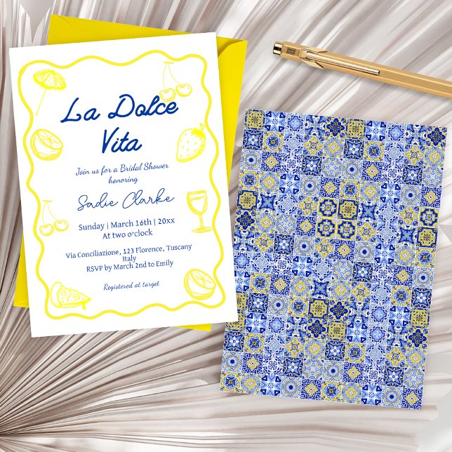 Invitación Ducha nupcial de mano italiana de la Dolce Vita (Subido por el creador)