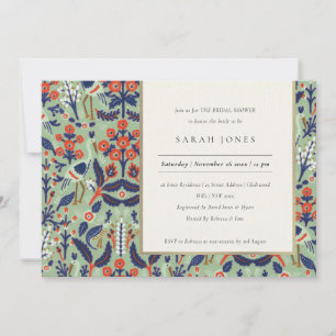 Invitación Ducha nupcial de marea negra floral de la marina V