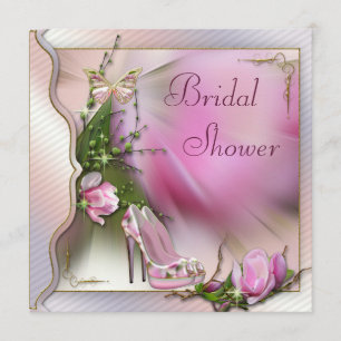 Invitación Ducha nupcial de mariposa de moda zapatillas magno