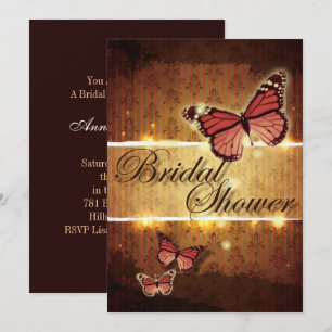 Invitación Ducha nupcial de mariposa de otoño