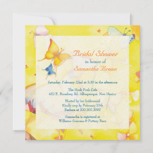 Invitación Ducha nupcial de mariposa de primavera
