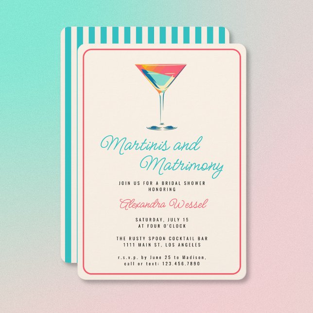 Invitación Ducha nupcial de Martinis y Matrimony Cocktails (Subido por el creador)