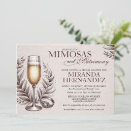 Invitación Ducha nupcial de Mimosas y Matrimonio