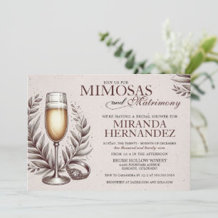 Invitación Ducha nupcial de Mimosas y Matrimonio