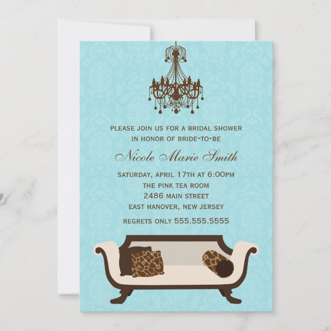 Invitación Ducha nupcial de Moda (Anverso)