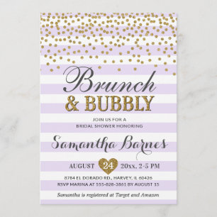 Invitación Ducha nupcial de muelle Lilac de lavanda con burbu