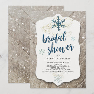 Invitación Ducha nupcial de nieve en invierno ruso