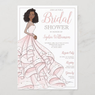 Invitación Ducha nupcial de novia gam-norteamericana africana