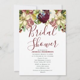 Invitación Ducha nupcial de oro de Borgoña