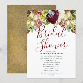 Invitación Ducha nupcial de oro de Borgoña