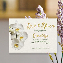 Invitación Ducha nupcial de orquídeas blancas
