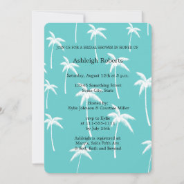 Invitación Ducha nupcial de palmeras blancas y acuáticas