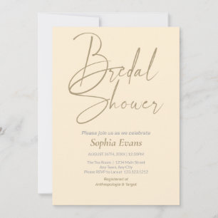 Invitación Ducha nupcial de Papaya plateada de oro minimalist