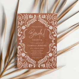 Invitación Ducha nupcial de Papel Rústico Mexicano