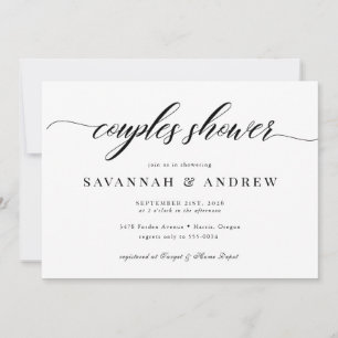 Invitación Ducha nupcial de parejas con guión elegante clásic