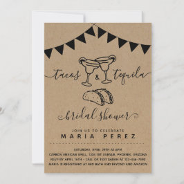 Invitación Ducha nupcial de parejas de tacos y tequilas