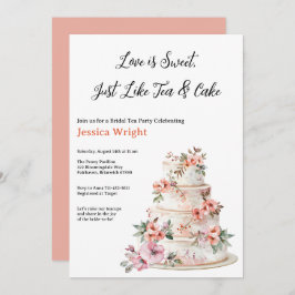 Invitación Ducha nupcial de pastel de flores morado y Naranja