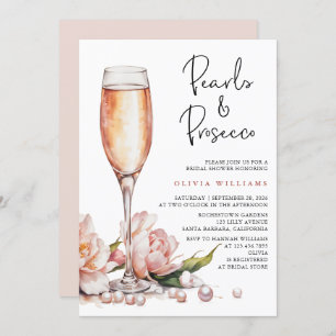 Invitación Ducha nupcial de Pearls & Prosecco