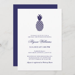 Invitación Ducha nupcial de piña de la marina clásica