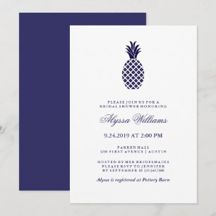 Invitación Ducha nupcial de piña de la marina clásica