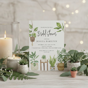 Invitación Ducha nupcial de plantas potentes de color de agua