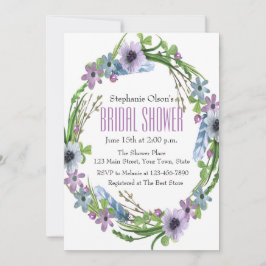 Invitación Ducha nupcial de plumas y flores