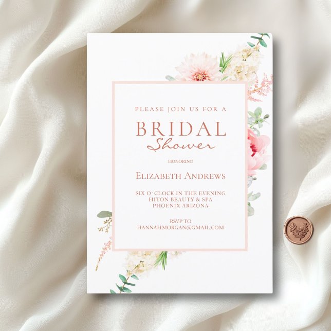 Invitación Ducha nupcial de primavera botánica (Botanical Spring Bridal Shower Invitation)