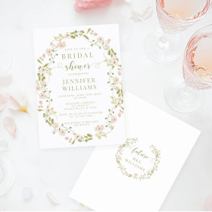 Invitación Ducha nupcial de primavera de flor rosada Rubor