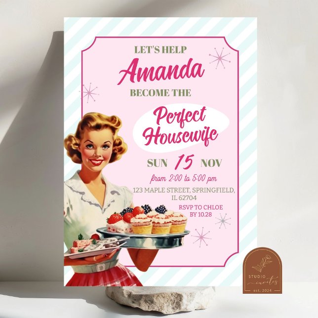 Invitación Ducha nupcial de Retro Perfect Housewife de 50 (Subido por el creador)