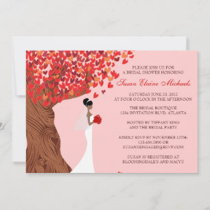 Invitación Ducha nupcial de roble de los corazones caídos