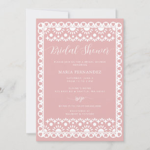 Invitación Ducha nupcial de Rubor Papel Picado