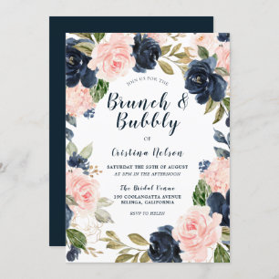 Invitación Ducha nupcial de Rubor y Brunch & Bubbly
