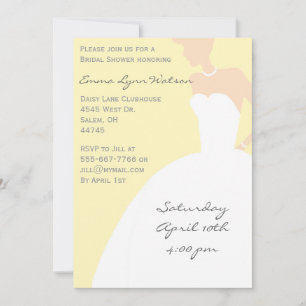 Invitación Ducha nupcial de silueta amarilla