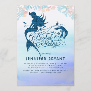 Invitación Ducha nupcial de sirvienta bajo el mar del amor
