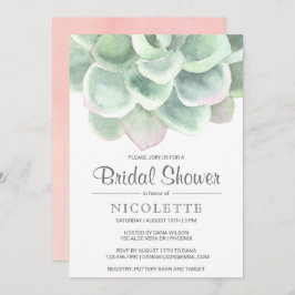 Invitación Ducha nupcial de suculento verde sabio botánico