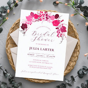 Invitación Ducha Nupcial de Uvas Dulces Florales Francesas