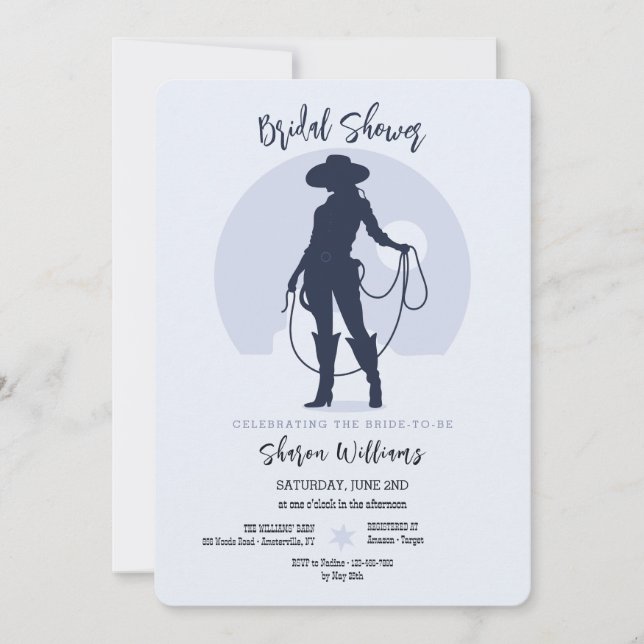 Invitación Ducha nupcial de vaca Silhouette Bridal (Anverso)