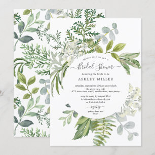 Invitación Ducha nupcial de vegetación forestal