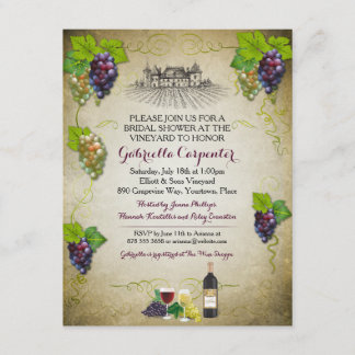 Invitación Ducha nupcial de viñedos Grapevine