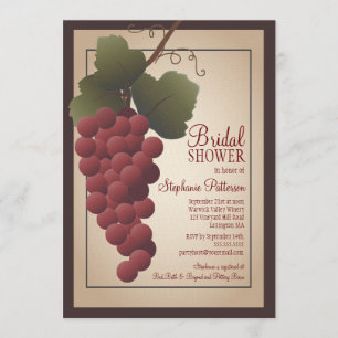 Invitación Ducha nupcial de vino grapevine toscano