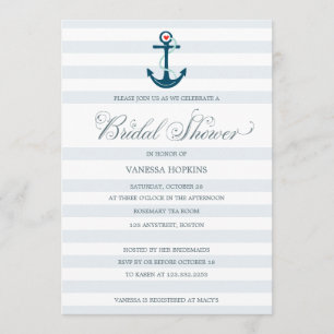 Invitación Ducha nupcial del ancla náutica moderna elegante
