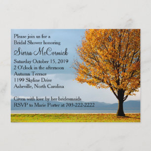 Invitación Ducha nupcial del árbol de arce del otoño de la