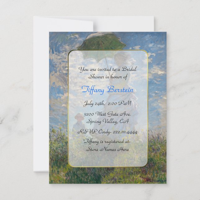 Invitación Ducha nupcial del Bello Artes de Monet (Anverso)