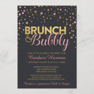 Invitación Ducha nupcial del brunch y de la pizarra