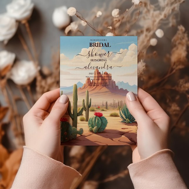 Invitación Ducha nupcial del desierto del Cactus en México oc (Subido por el creador)