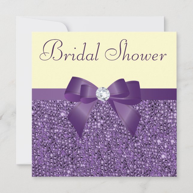 Invitación Ducha nupcial del falso de las lentejuelas (Anverso)