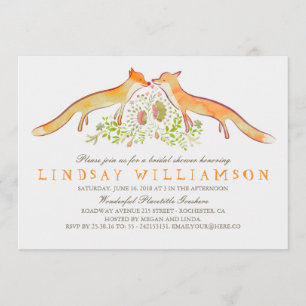 Invitación Ducha nupcial del Fox del arbolado rústico