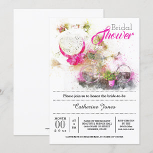 Invitación Ducha nupcial del gorra floral francés del verano