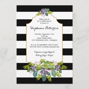 Invitación Ducha nupcial del jardín floral suculento dulce