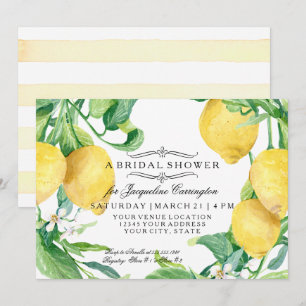 Invitación Ducha nupcial del limón del flor floral moderno de